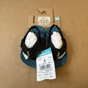 Reef Shoes Toddler Size 4 Black Blue Little Ahi Back Strap Flip Flop Sandals